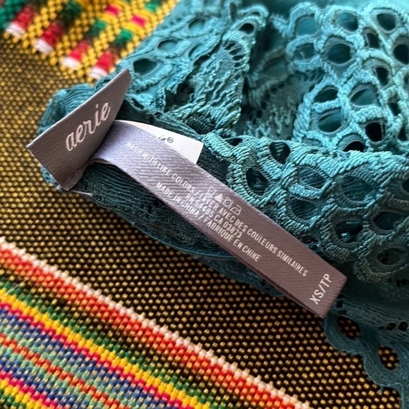 AERIE Eyelet Lace Floral Bralette Racerback Boho - Picture 3 of 5